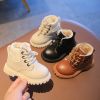 Winter Plush Kids Martin Boots Fashion Leather Shoes for Toddlers Baby Boy Girl Warm Soft Antislip Casual Short Boots Kids Shoes