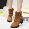 gh7 High Heel Winter Shoes Women Winter Boots Fashion Women's High Heel Boots Plush Warm Fur Shoes Ladies Brand Ankle Boots
