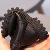 2021 Girls Leather Boots Boys Shoes Spring Autumn PU Leather Children Boots Fashion Toddler Kids Boots Long Tail Boots E09201