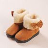 Sweet Bow Girls Shoes Winter Warm Ankle Boots Plush Baby Gril Princess Snow Boots Non-slip Casual Kids Cotton Shoes Size 21-30