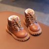 Winter Plush Kids Martin Boots Fashion Leather Shoes for Toddlers Baby Boy Girl Warm Soft Antislip Casual Short Boots Kids Shoes