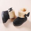 Sweet Bow Girls Shoes Winter Warm Ankle Boots Plush Baby Gril Princess Snow Boots Non-slip Casual Kids Cotton Shoes Size 21-30