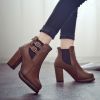 New Women Boot Autumn Winter Short Boots Women High Heel Shoes Boots Women Ankle Boots Black Women Shoes 567