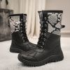 Winter Snow Boots Women Comfortable Ankle Boots Women Lace Up Warm Platform Boots Non-slip Mid-Calf Ladies Boots Botas Hombre